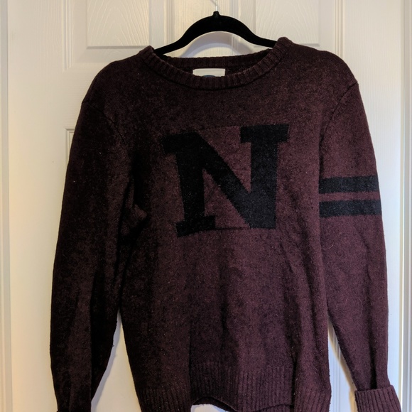 Large 'N' letterman knit sweater - Picture 3 of 3